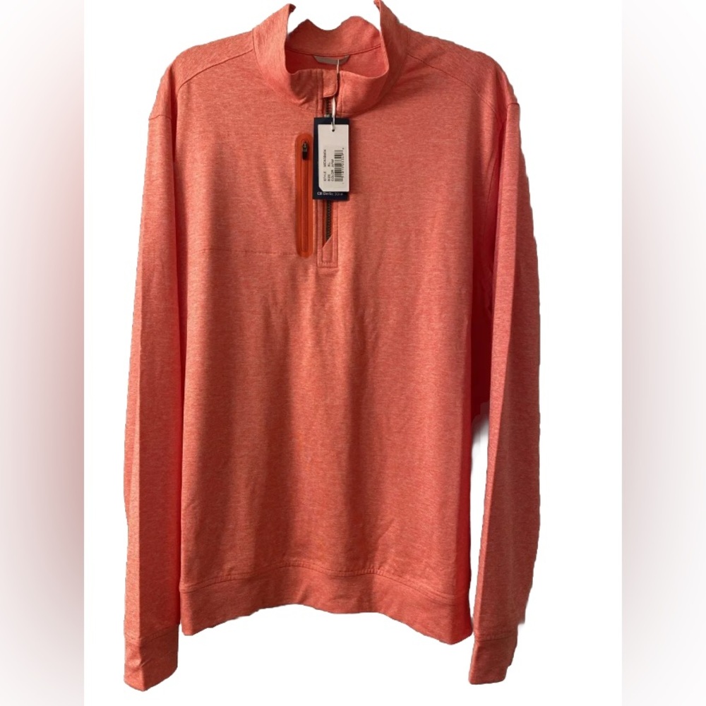 NWT Cutter & Buck Orange Long Sleeve Pullover XL